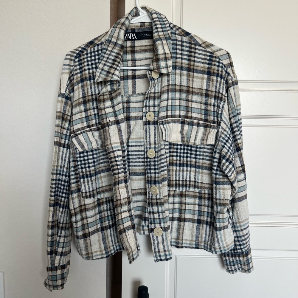 ZARA Cropped Flannel